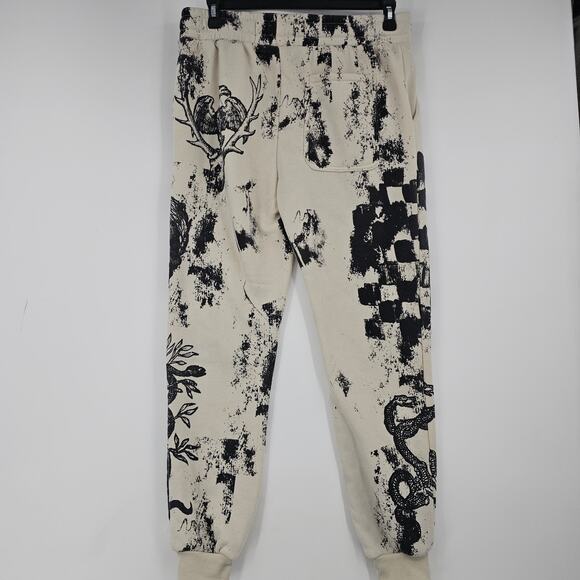 Y2K Rebel Vengeance Skull Graffiti Graphic Jogger Sweatpants Goth Size XL 3735 - Picture 2 of 8